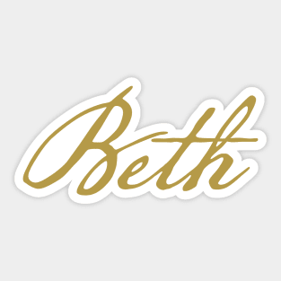 Beth Typography Gold Script Sticker